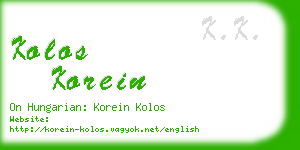 kolos korein business card